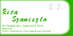 rita szaniszlo business card